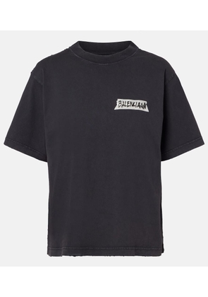 Balenciaga Logo distressed cotton jersey T-shirt