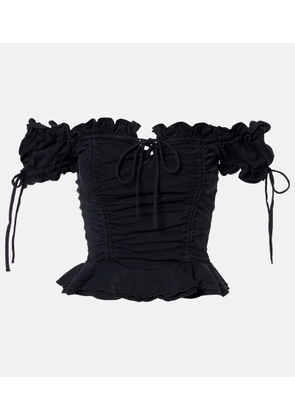 Balenciaga Gathered cotton crop top