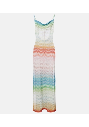 Missoni Open-knit lame maxi dress