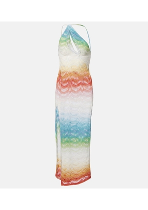 Missoni Asymmetric lame maxi dress