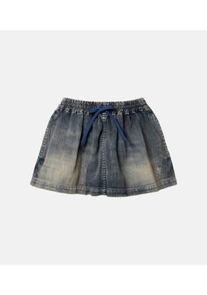 Balenciaga Distressed denim miniskirt