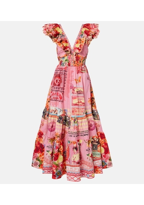 Camilla Collage Kingdom tiered cotton maxi dress