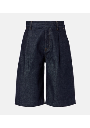 Frame Tailored low-rise denim wide-leg shorts