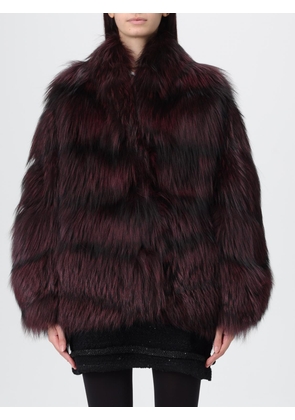 Fur Coat SIMONETTA RAVIZZA Woman color Burgundy