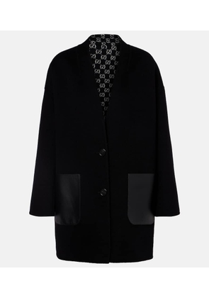 Gucci Caban reversible leather-trimmed wool coat