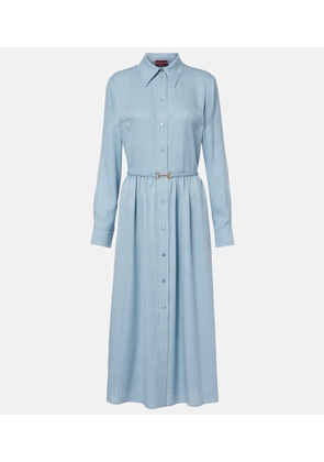 Gucci Interlocking G belted silk shirt dress