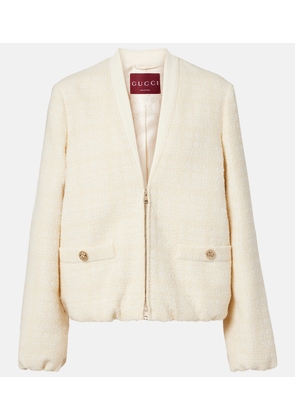 Gucci Checked cotton-blend tweed jacket