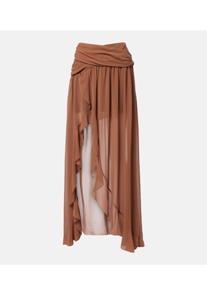 Jacques Wei Draped asymmetric maxi skirt