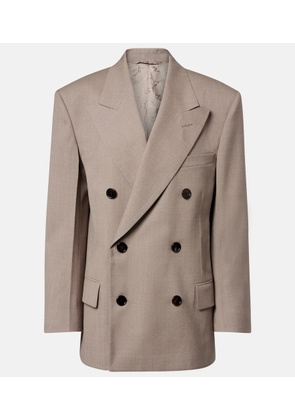 Gucci Double-breasted wool mouline blazer