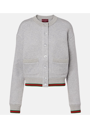 Gucci Web Stripe cotton-blend jersey cardigan