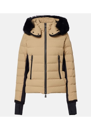 Moncler Grenoble Shearling-trimmed hooded down ski jacket