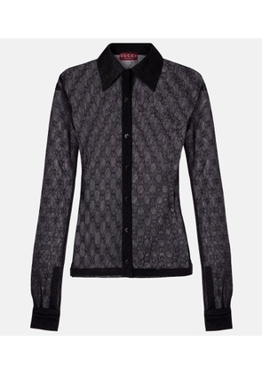 Gucci GG sheer lame shirt