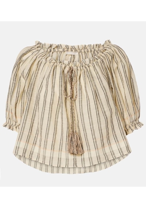 Ulla Johnson Paros striped cropped cotton top