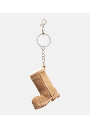 Balenciaga Alaska Boot suede bag charm
