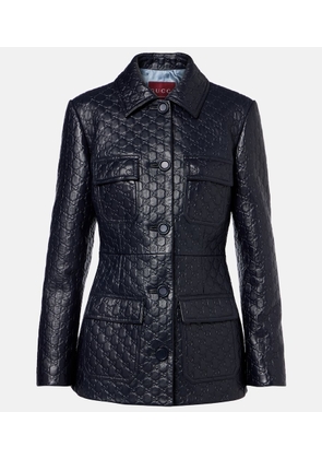 Gucci GG embossed leather jacket