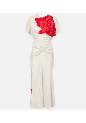 Victoria Beckham Gathered floral midi dress