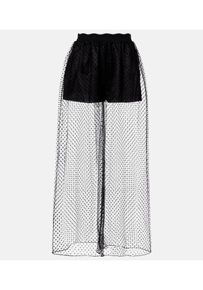 Alaia Polka-dot mesh wide-leg pants