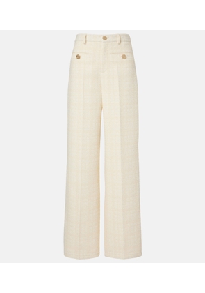 Gucci Checked cotton-blend tweed wide-leg pants