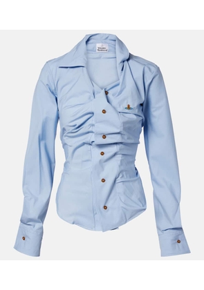 Vivienne Westwood Orb gathered cotton poplin shirt