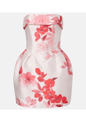 Monique Lhuillier Floral bustier dress