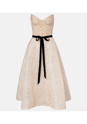 Monique Lhuillier Belted embellished cocktail dress