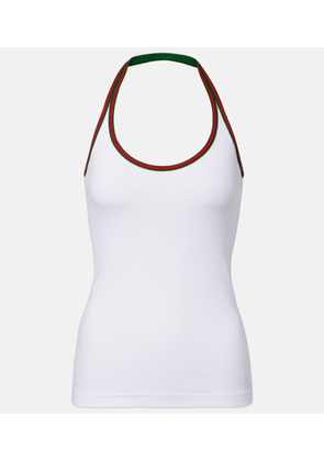 Gucci Web Stripe cotton-blend jersey top