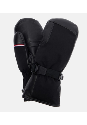 Moncler Leather-trimmed padded ski mittens