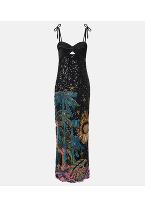Johanna Ortiz Embellished silk-blend gown