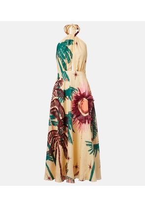 Johanna Ortiz Floral linen midi dress