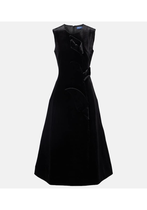 Leo Lin Cleo floral-applique velvet midi dress