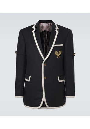 Thom Browne Embroidered cashmere zibeline blazer