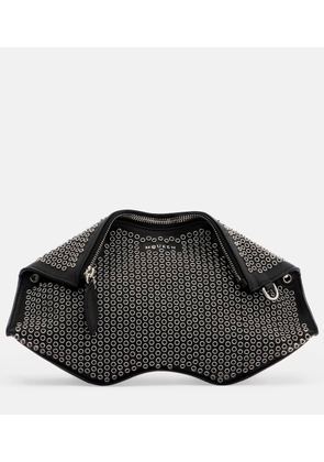 McQueen Manta embellished leather clutch