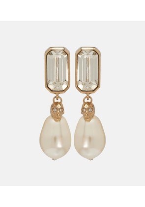 McQueen Skull embellished drop earrings
