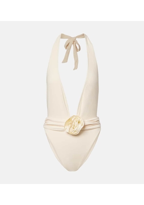 Same Rosette floral-applique swimsuit