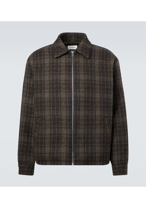 Frame Checked virgin wool blouson jacket