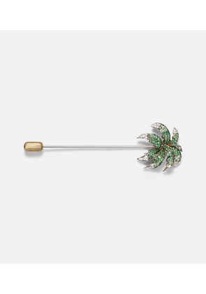 Yvonne Leon Palmier 9kt gold brooch with tsavorites and diamonds