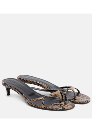 Khaite Mila 35 snake-effect leather mules