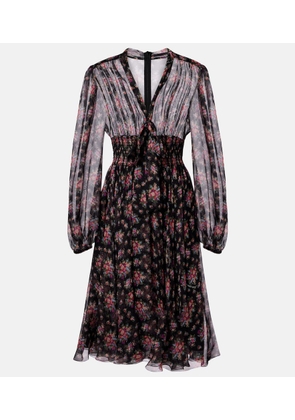 Dolce&Gabbana Floral shirred silk midi dress