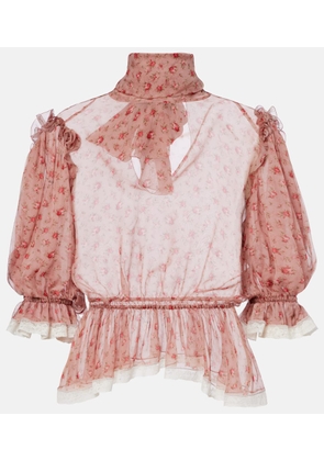 Dolce&Gabbana Floral silk and cotton chiffon blouse