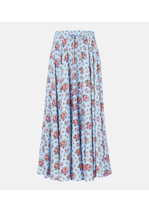 Dolce&Gabbana Floral silk-blend midi skirt