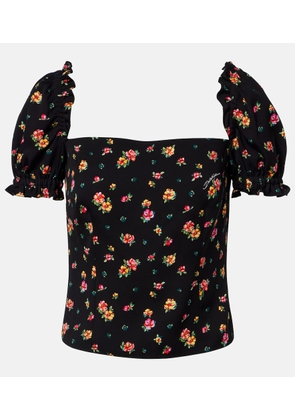Dolce&Gabbana Floral silk-blend charmeuse top
