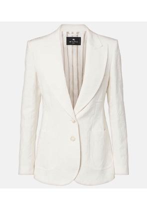 Etro Embroidered cotton-blend blazer