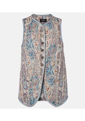 Etro Paisley cotton-blend jacquard vest