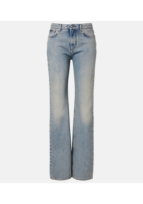 Dolce&Gabbana Leather-trimmed straight jeans