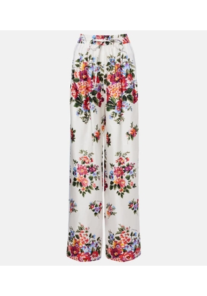 Dolce&Gabbana Floral silk wide-leg pants