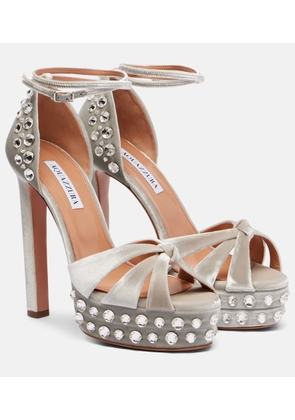 Aquazzura Cosmic Love 130 velvet platform sandals