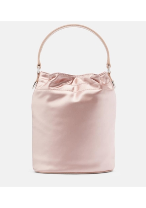Staud Lila leather-trimmed satin bucket bag