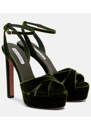 Aquazzura Divine 130 velvet platform sandals