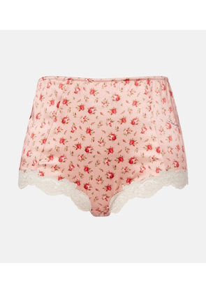 Dolce&Gabbana Floral silk and cotton-blend briefs