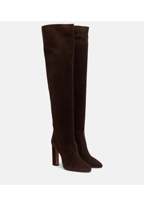 Aquazzura Joplin 105 suede knee-high boots